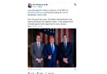 Les jumeaux Winklevoss soutiennent Donald Trump avec des dons en Bitcoin